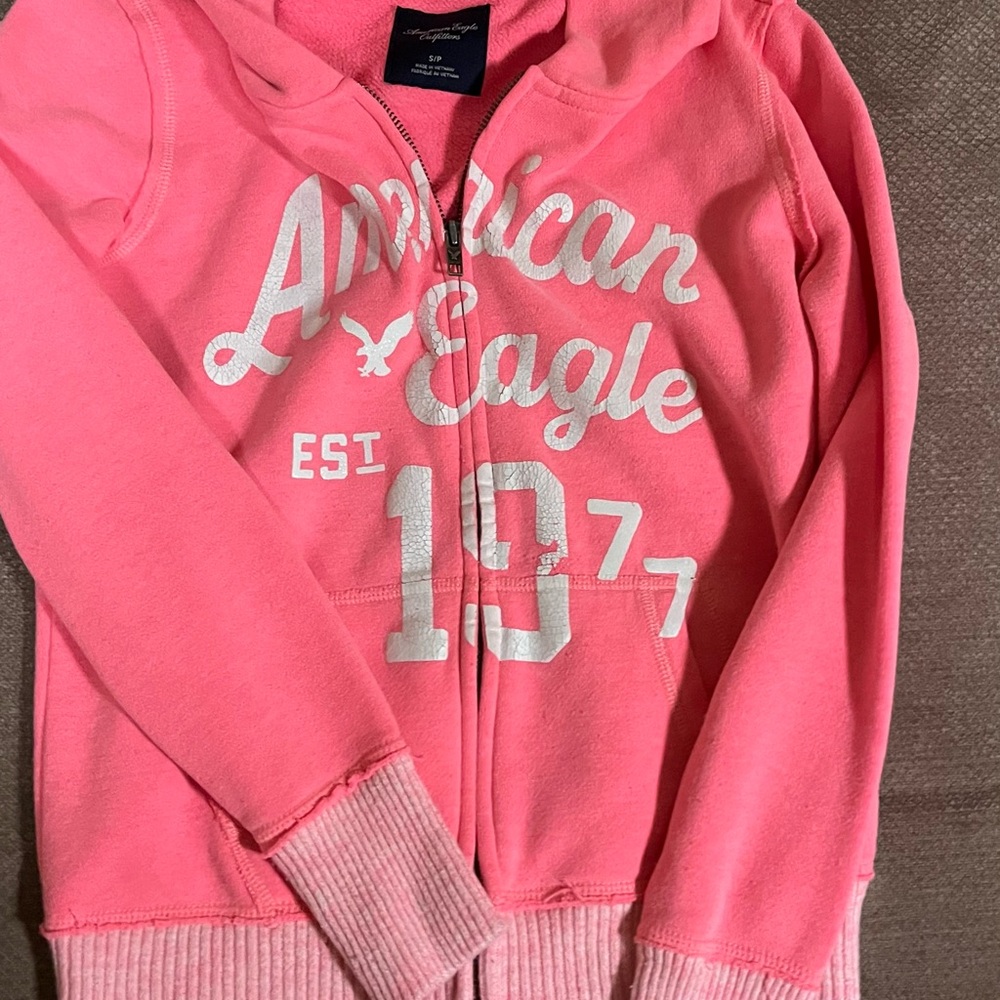 American Eagle Outfitters Bright Pink Kids Zip-Up Hoodie
